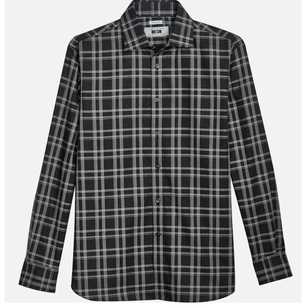 Joseph Abboud Modern Fit Sport Shirt for Men - 2XL Black Button-Down Shirt